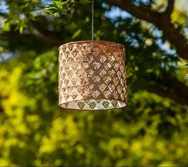 Allsop Soji Stella 8" Drum Solar Lantern in Copper - Image 3