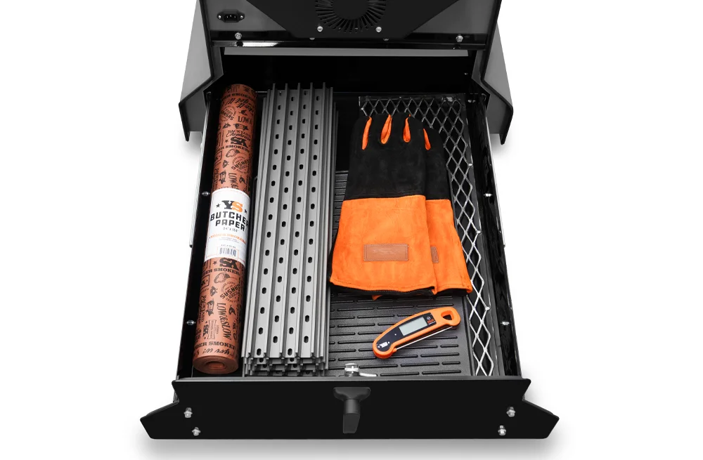 Yoder Smokers YS640s Pellet Grill on Competition Cart with Storage Drawer - Image 6